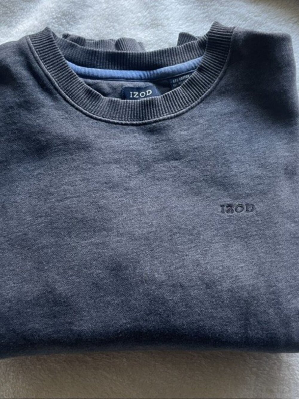 IZOD Advantage Performance Crewneck Fleece Sweatshirt Heather Gray Pullover Sz M